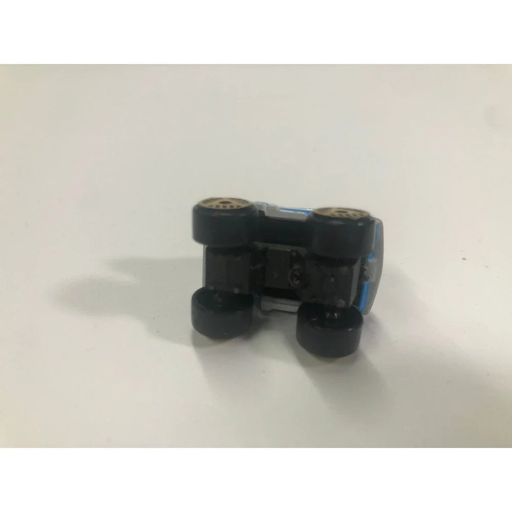 Mini Monster Truck Toy Car White Blue Red Racing Stripes Big Wheels